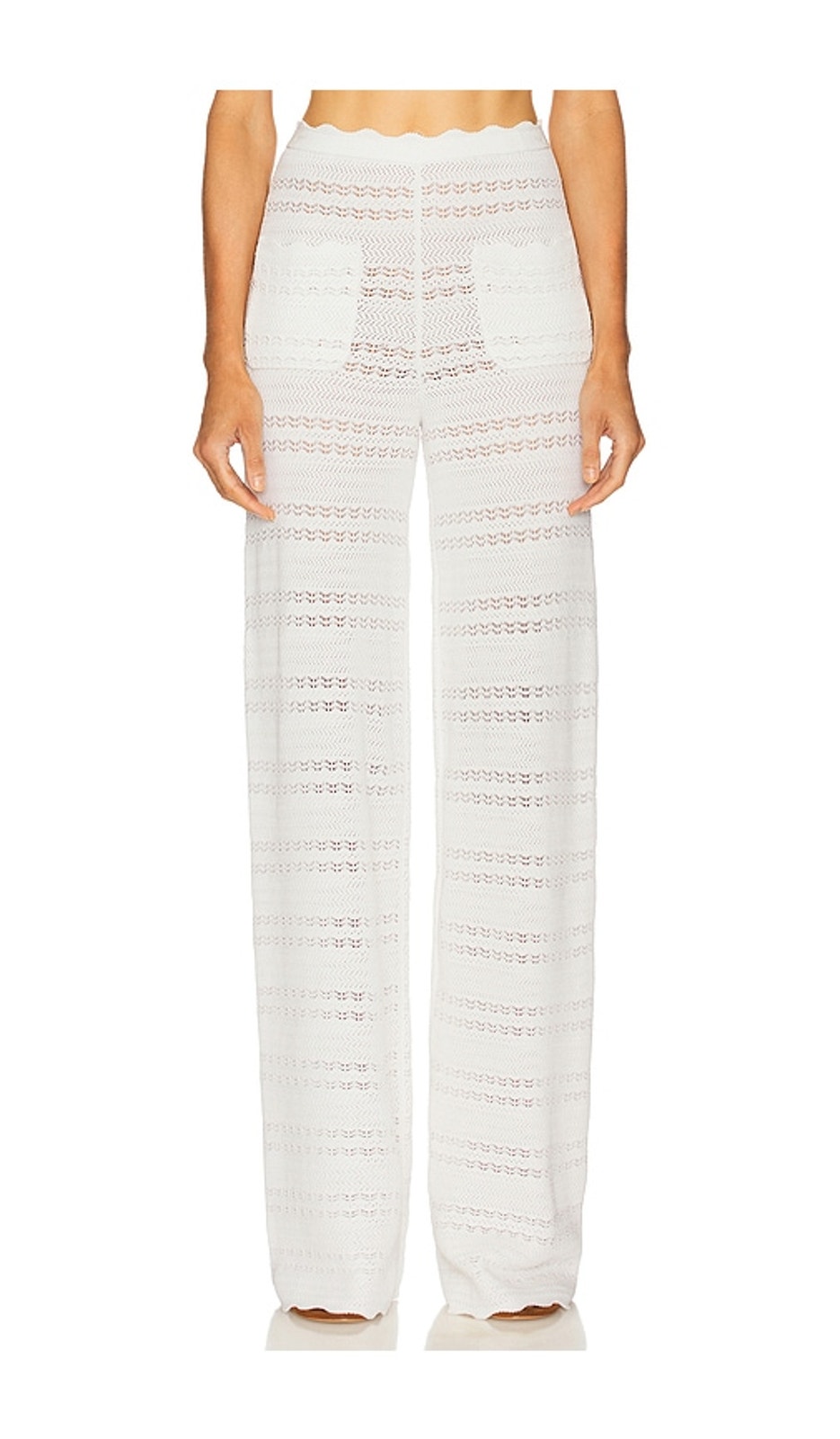 Helsa Scalloped Ivory Kaitltn Pants Size L